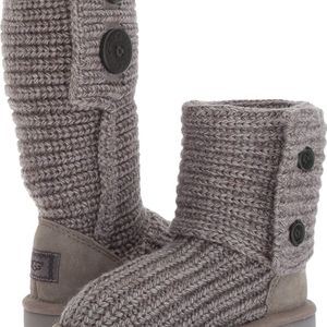 Grey Knitted Knit UGG Cardy Boots Size 1